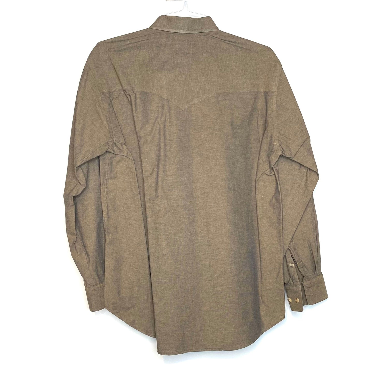 Texas Cotton Mens Size M Brown Dress Shirt Button-Down L/s