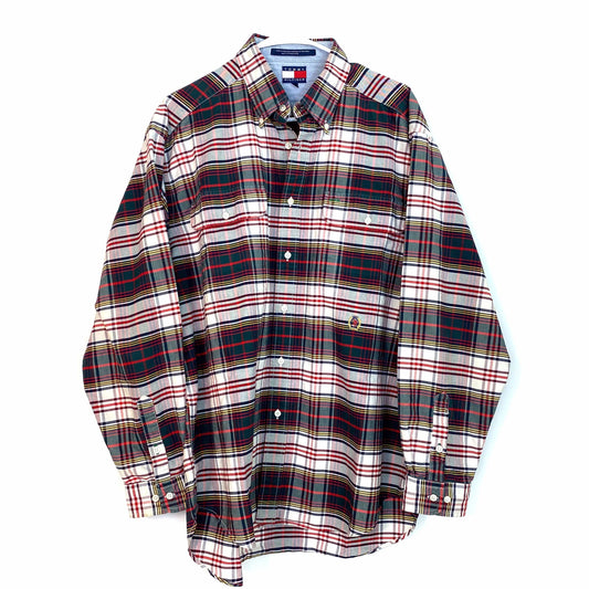 Tommy Hilfiger Mens Size L Multicolor Plaid Shirt Button-Up L/s