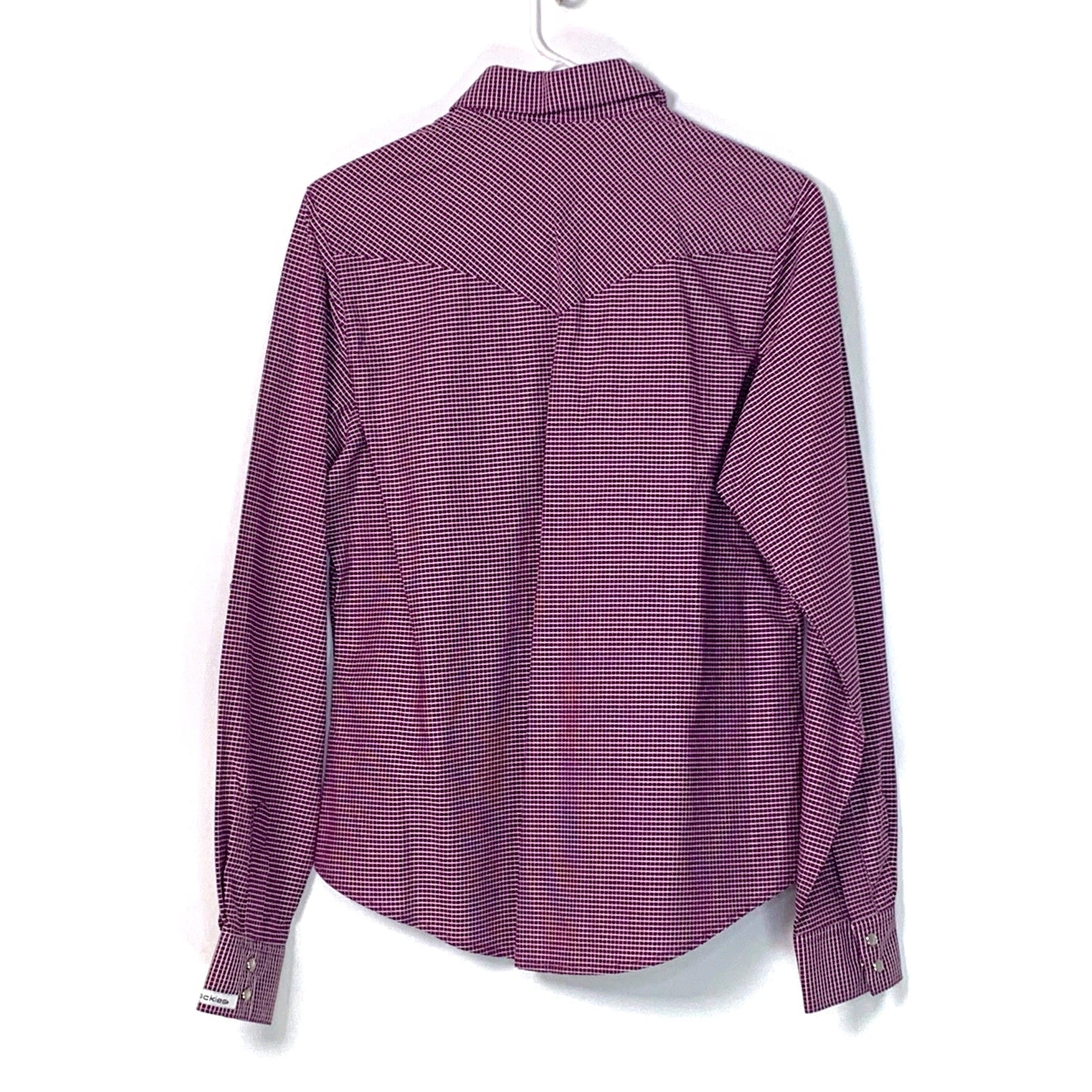 Rockies Womens Western Shirt Size M Purple White Snap Up Long Sleeve