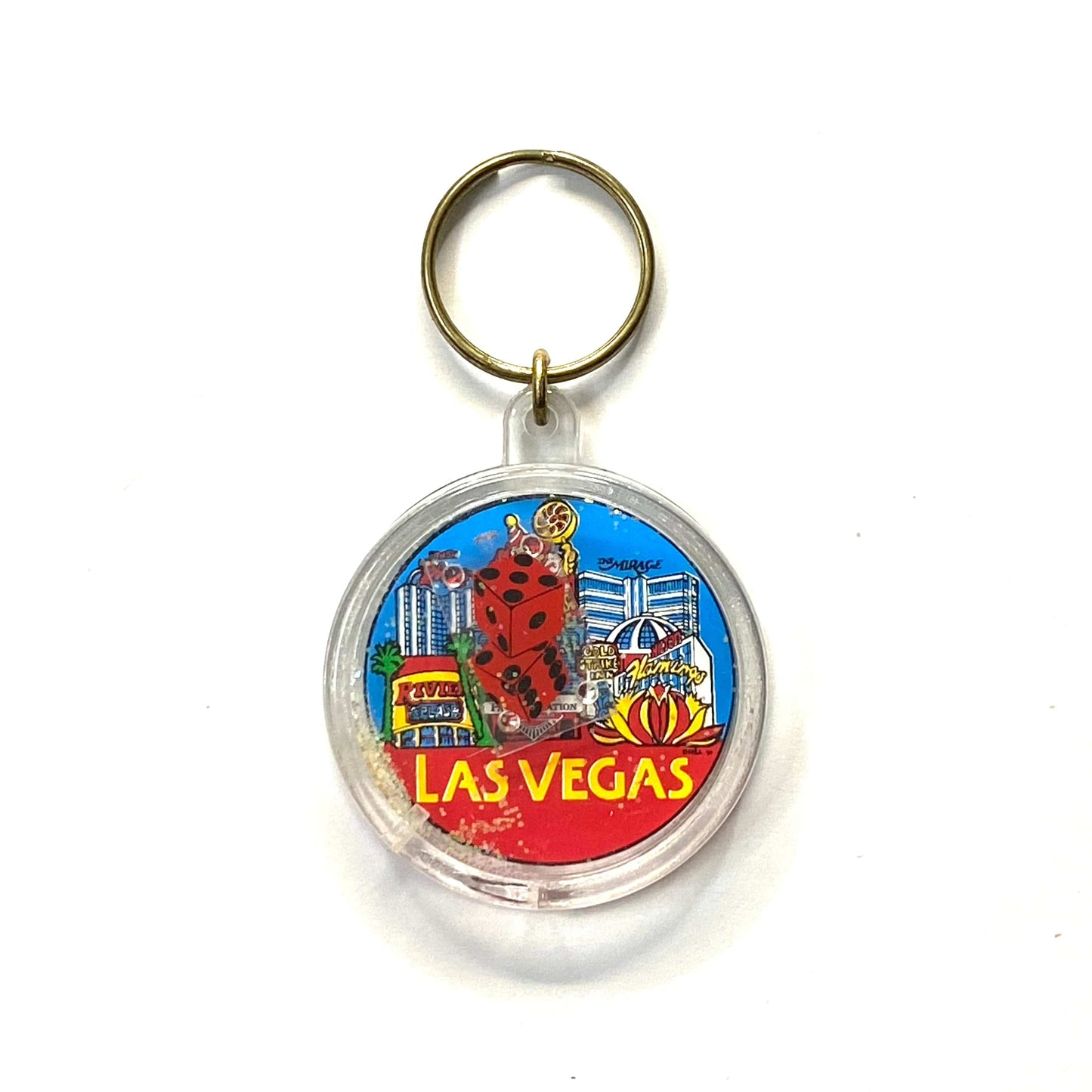 Vintage Las Vegas Travel Souvenir Keychain Key Ring