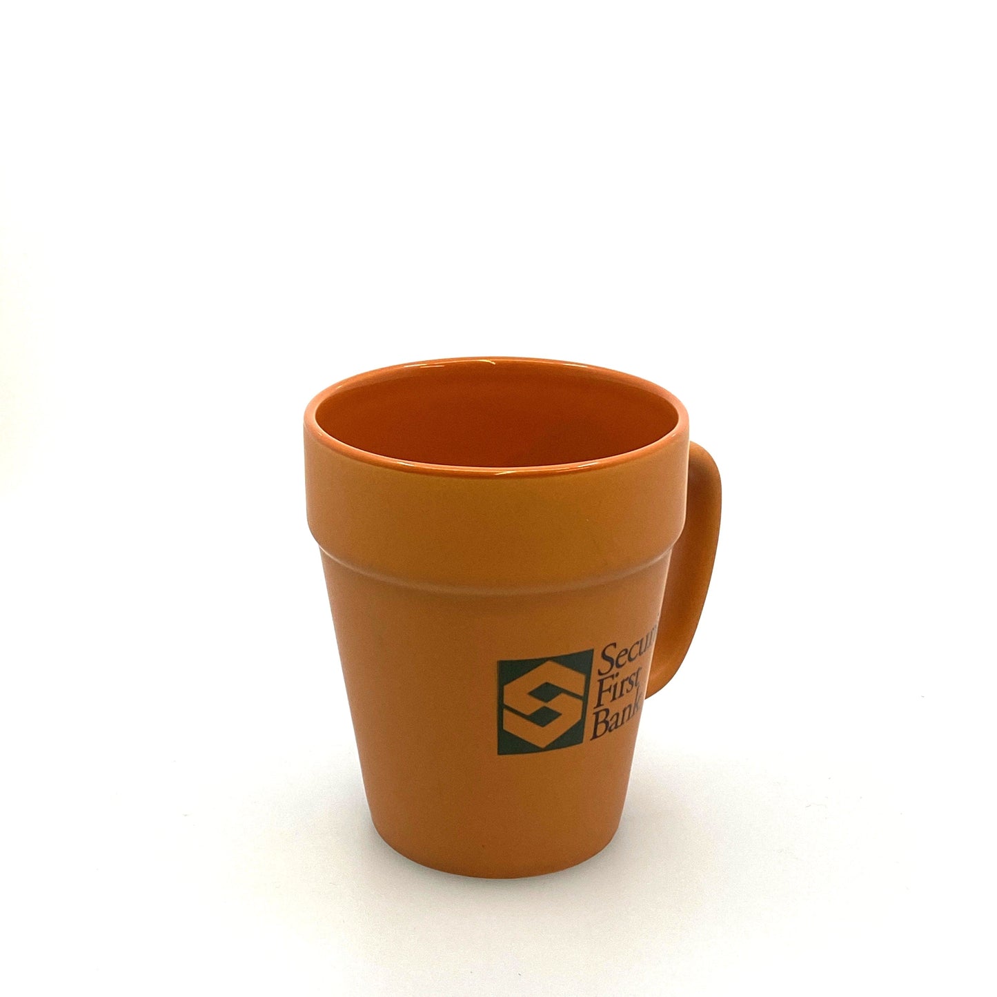 Security First Bank Terracotta “Flower Pot” Coffee Cup, 12 Oz.