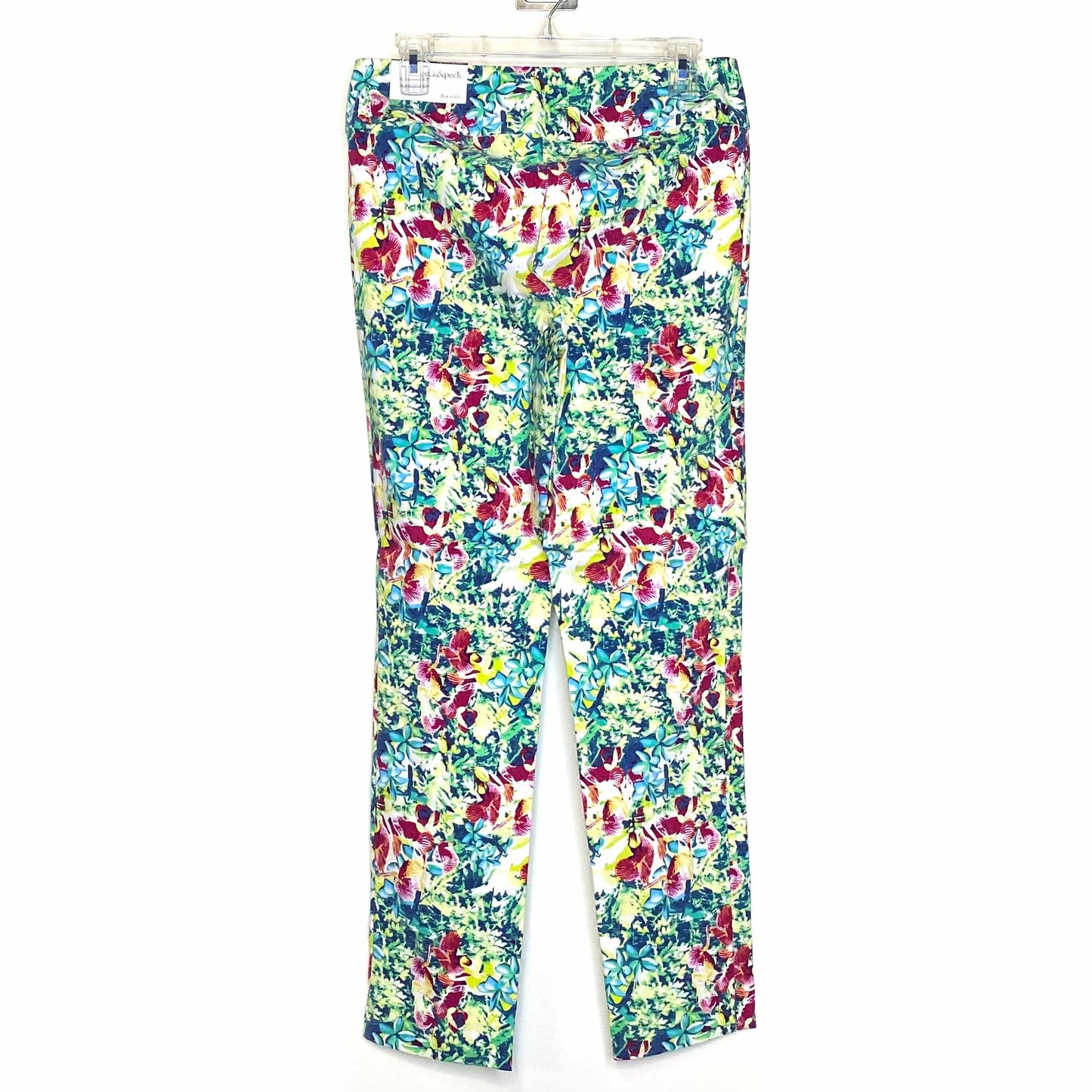 Peck & Peck Womens Size 6 “Ava Ankle” Retro Colorful Floral Stretch Capri Pants
