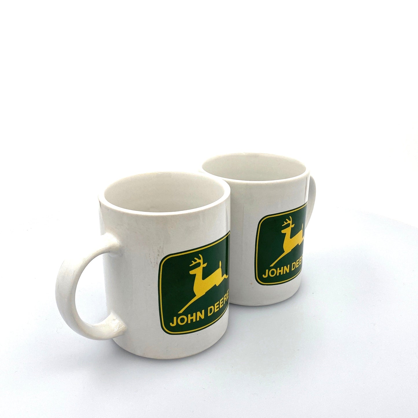 Set of 2, John Deere Coffee Cup Mug Logo Face 12 Oz