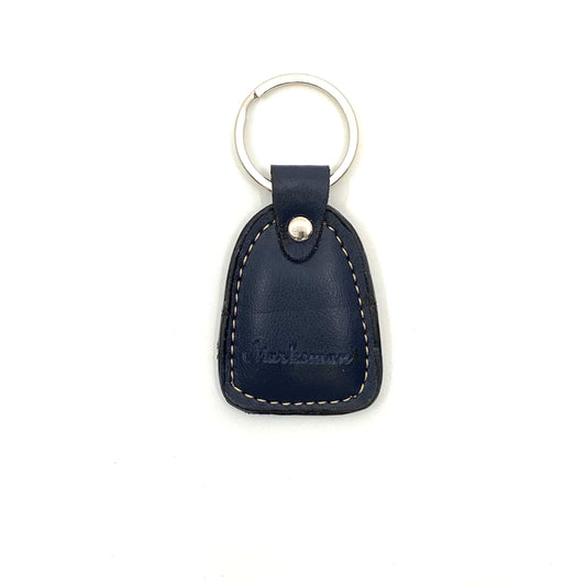 Black Leather “Marksman” Keychain Luggage Tag Charm