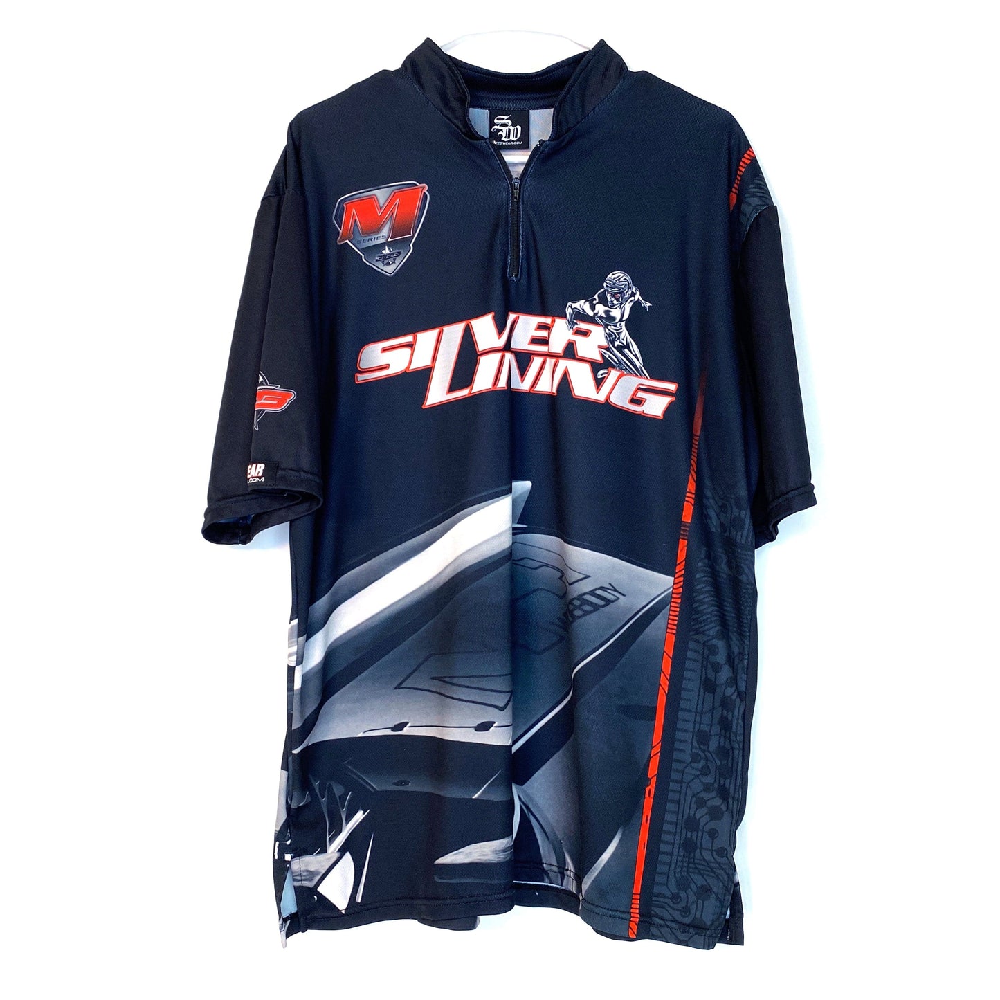 SpeedWear Mens Size L Black ¼ Zip Cycling Jersey Shirt Lightweight