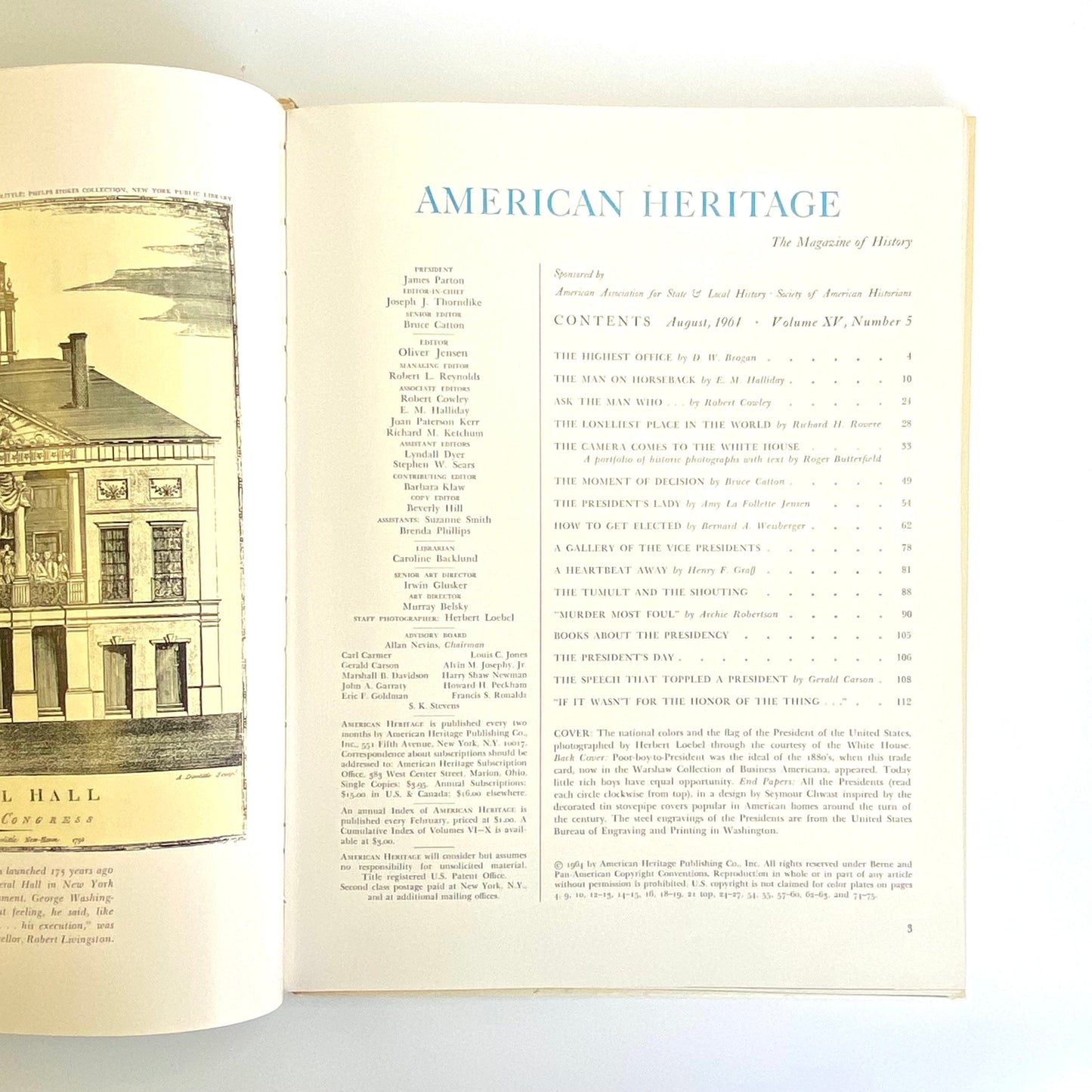 Vintage American Heritage August 1964 • Volume XV, Number 5 Hardcover History Book