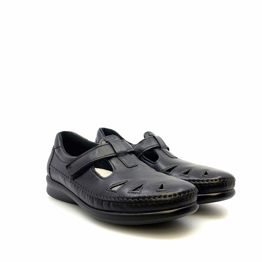 SAS Womens Size 9.5M Black Roamer Moc Leather Shoes Tripad Comfort Walking