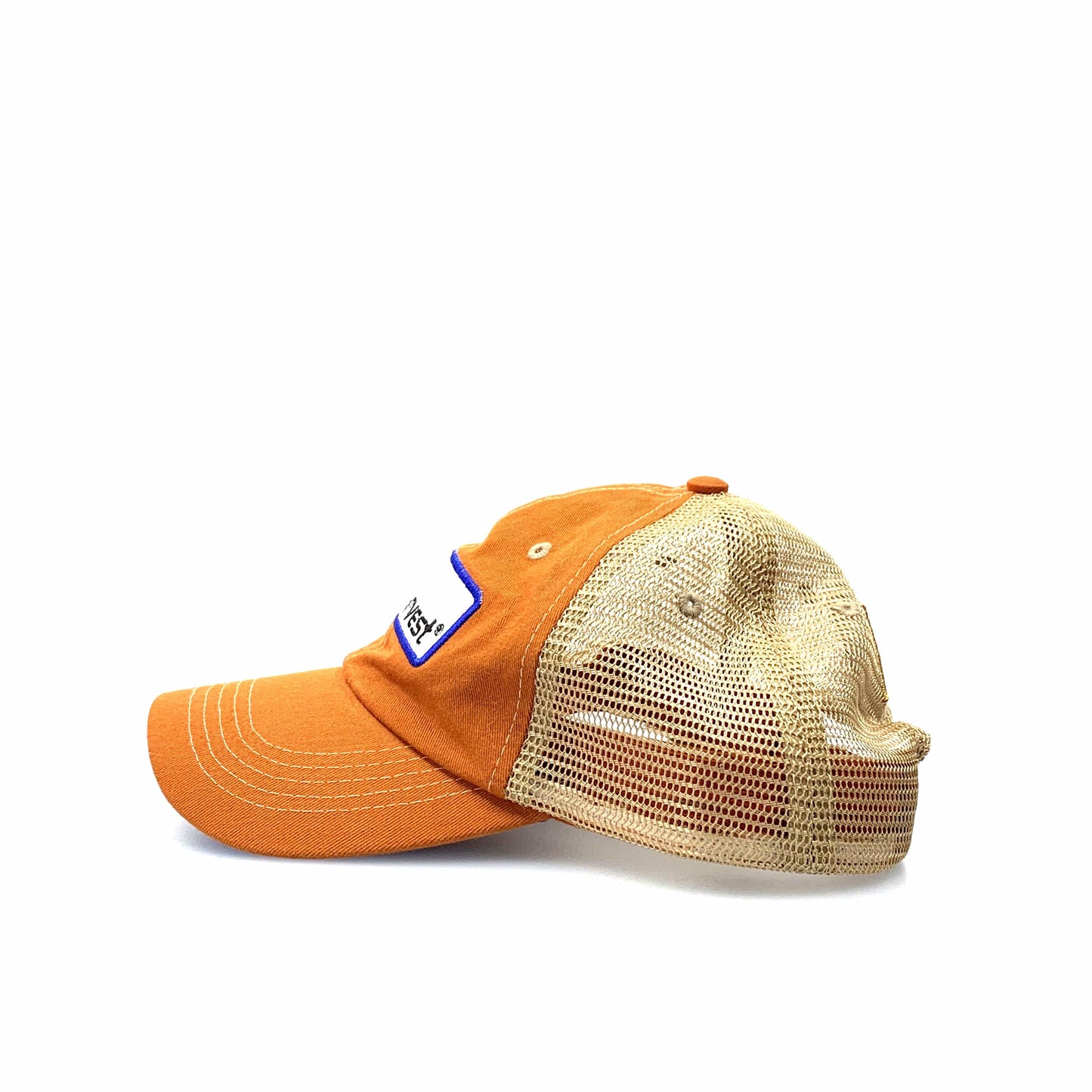 GOLDEN HARVEST Mesh Hook & Loop Trucker Hat Orange Beige OSFM