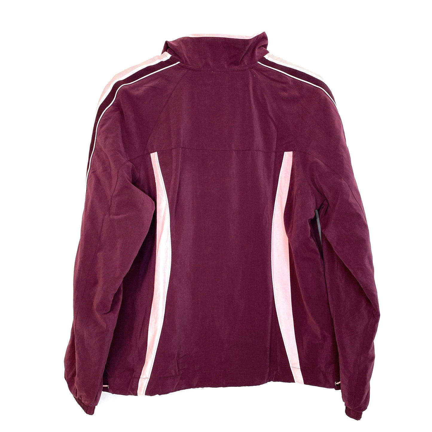 Green Tea Womens Athletic Jacket Size M Burgundy Pink Full Zup Colorblock L/s