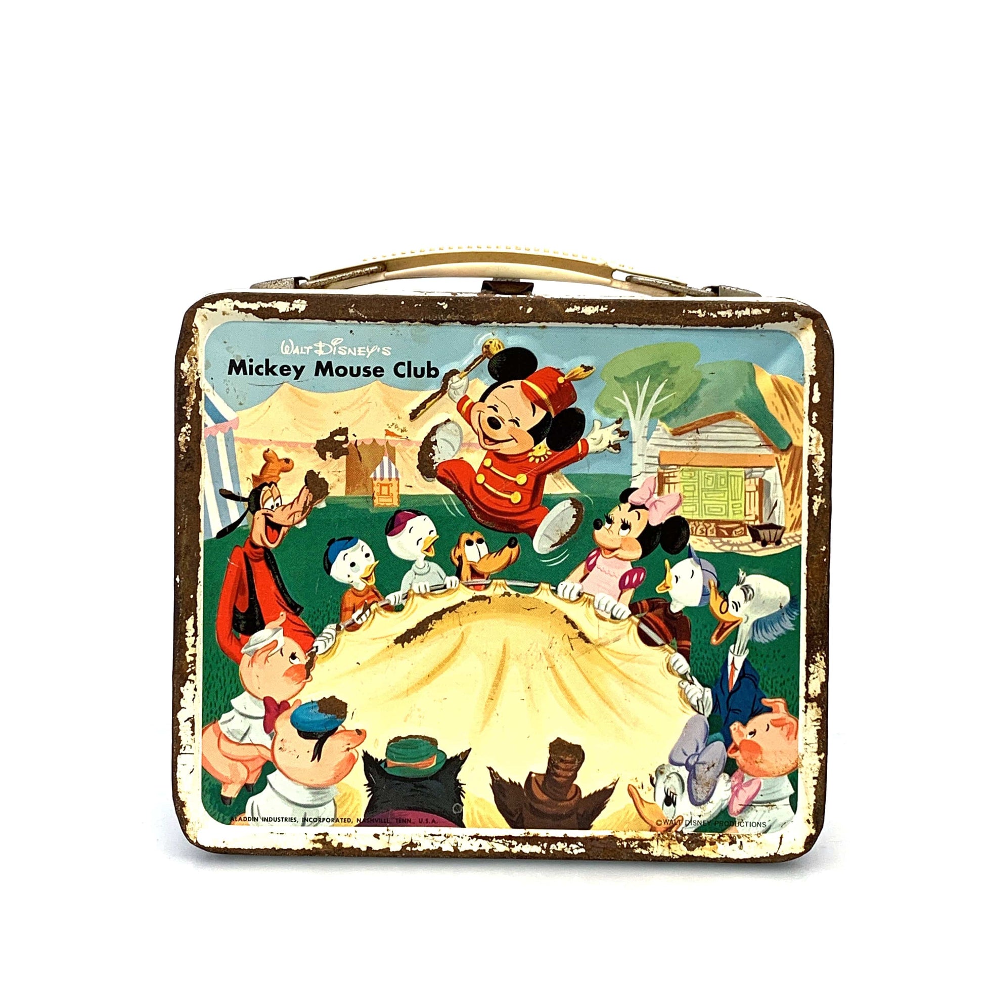 Vintage Walt Disney World Metal Lunch Box Aladdin 1970s Mickey Mouse  Collectible 